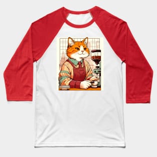 Cat barista making a coffee Baseball T-Shirt